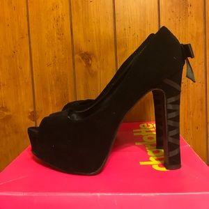 Black Velvet 4” Platform Heels